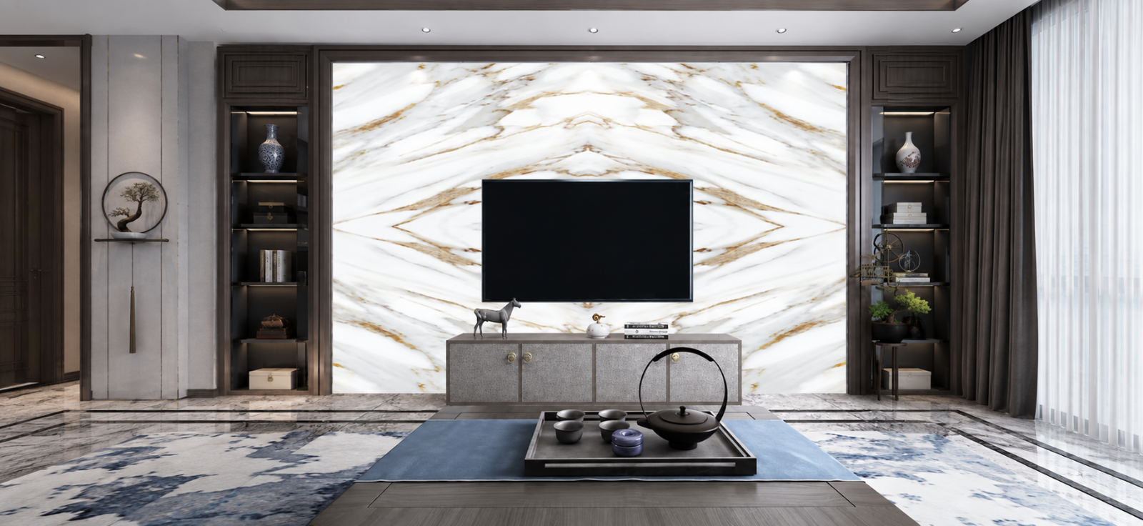UV Marble, Louvers & PVC Panels